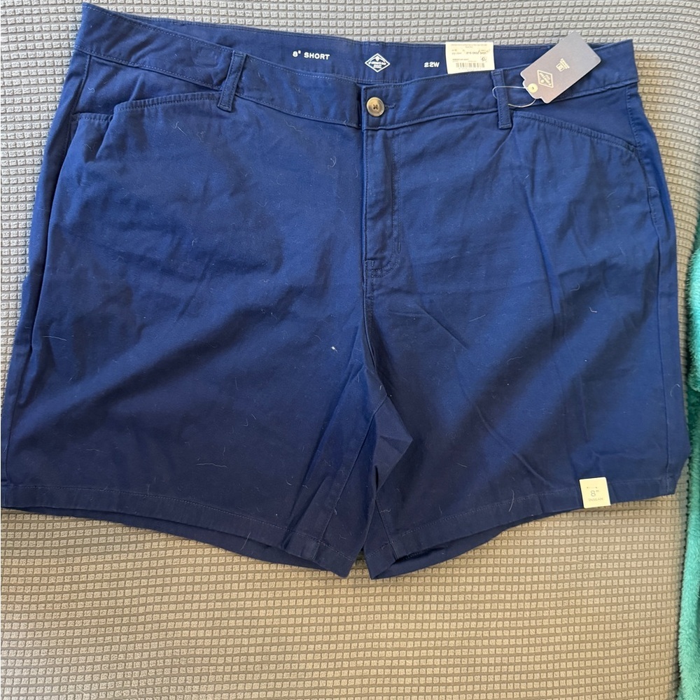 St. John's Bay Women's Mid Rise Shorts - Dark Blue 22W nWT